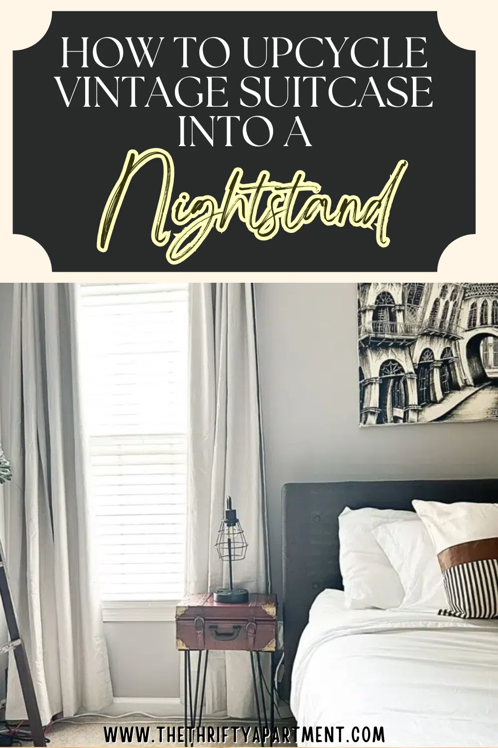 How to Upcycle Vintage Suitcase into a Nightstand