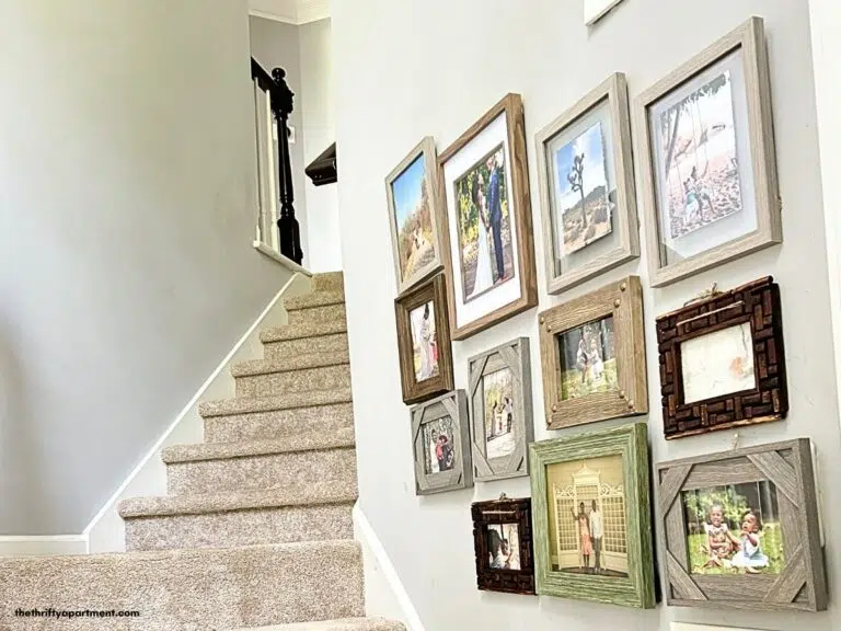 gallery wall on stairs