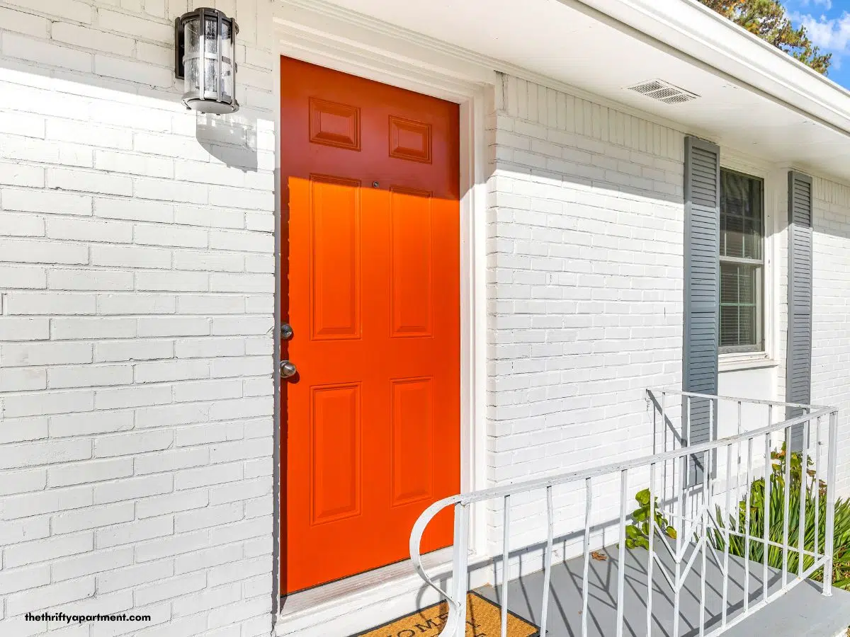 door painted in orange