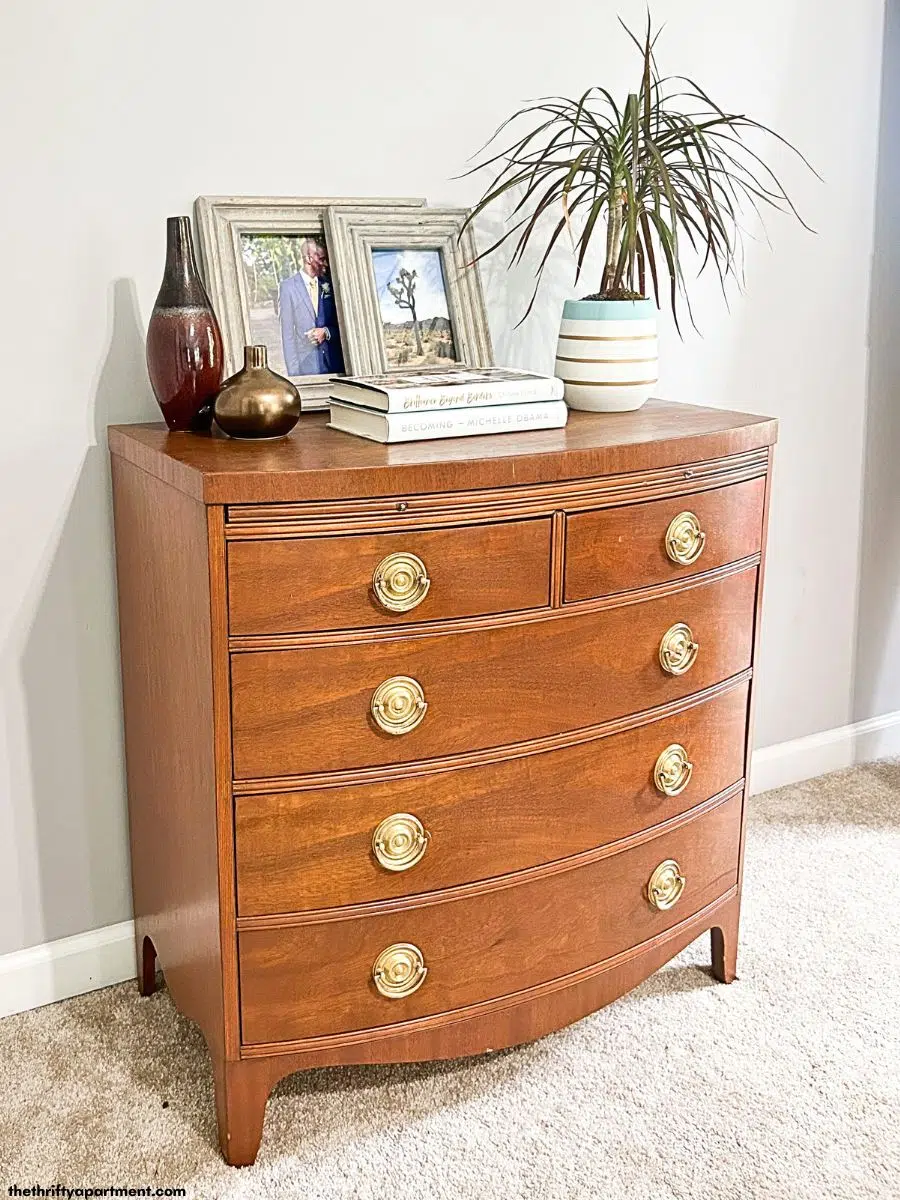 sideview of polished dresser
