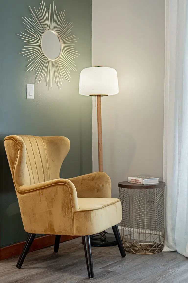 cozy reading nook area