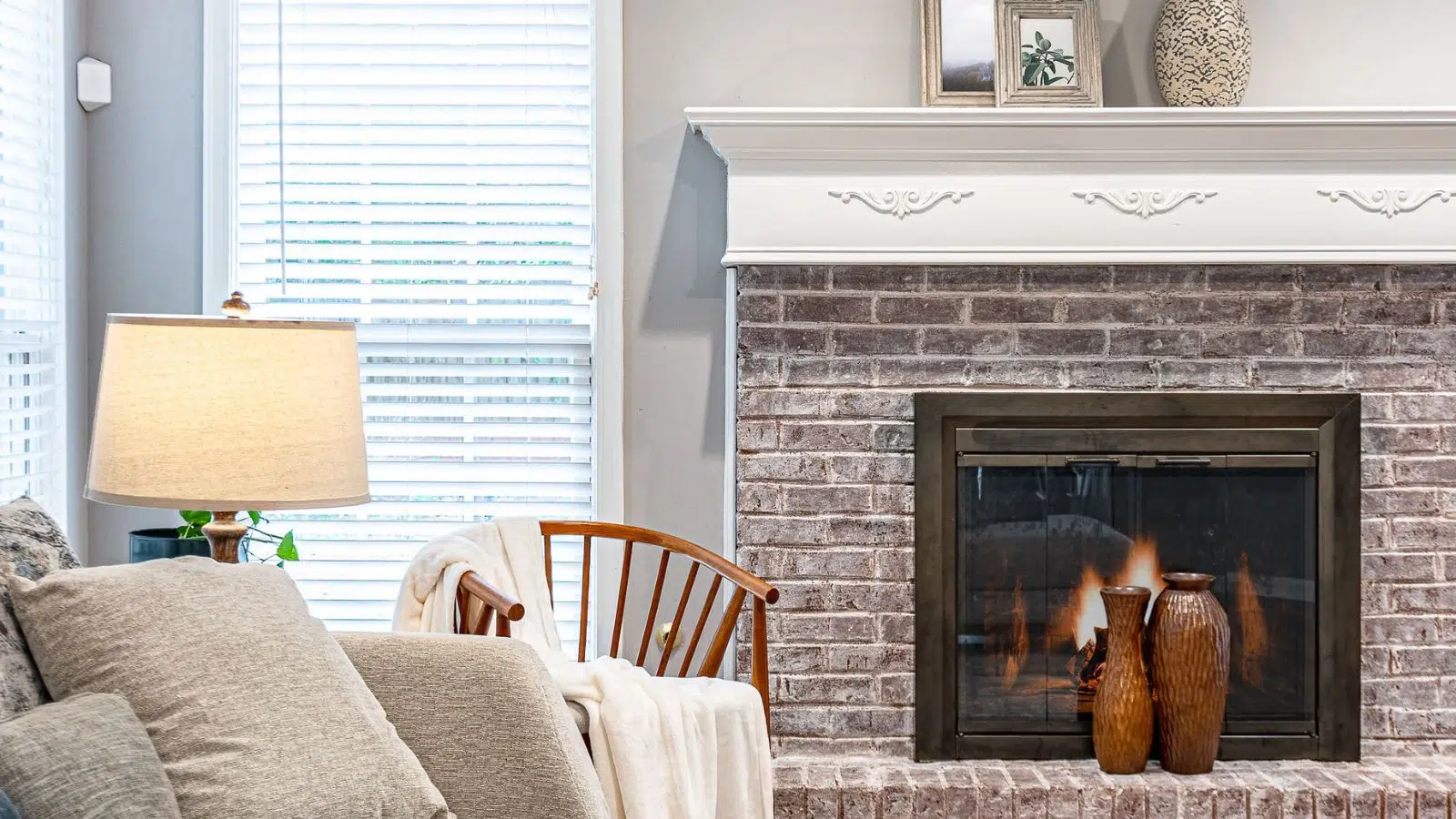 fireplace in living room
