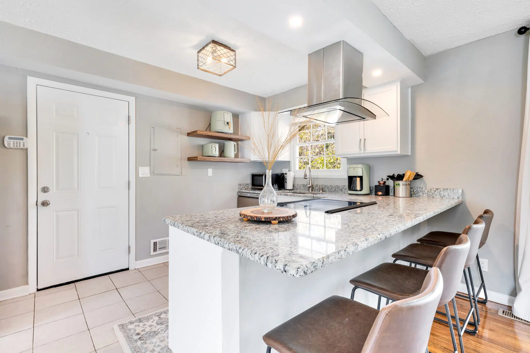bar stools in kitchen