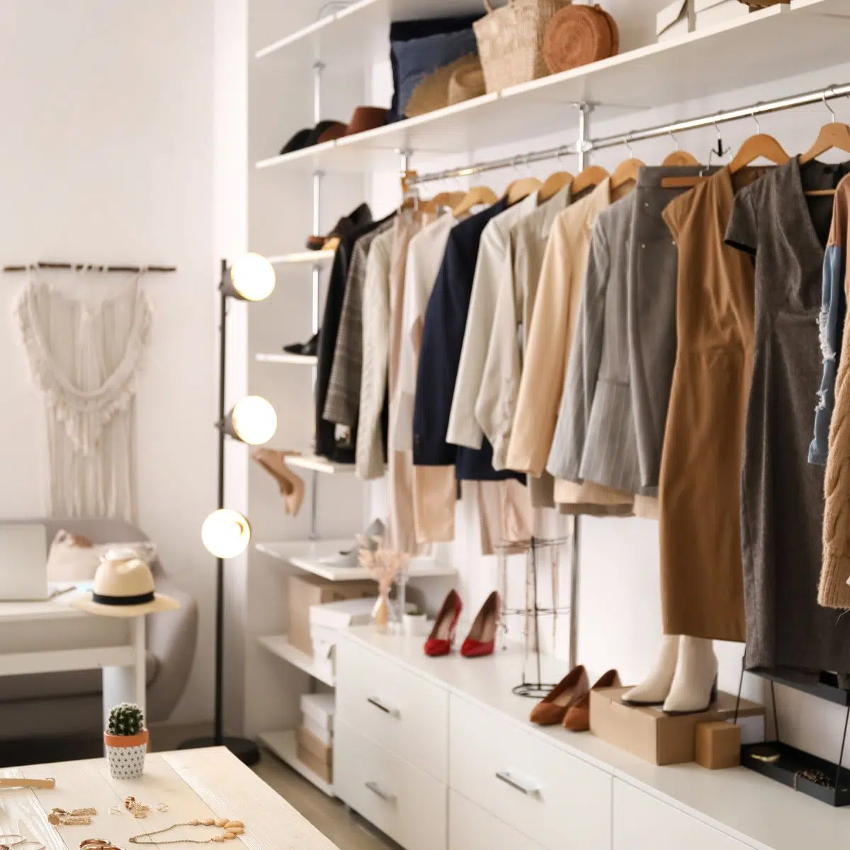 clothing on hangers