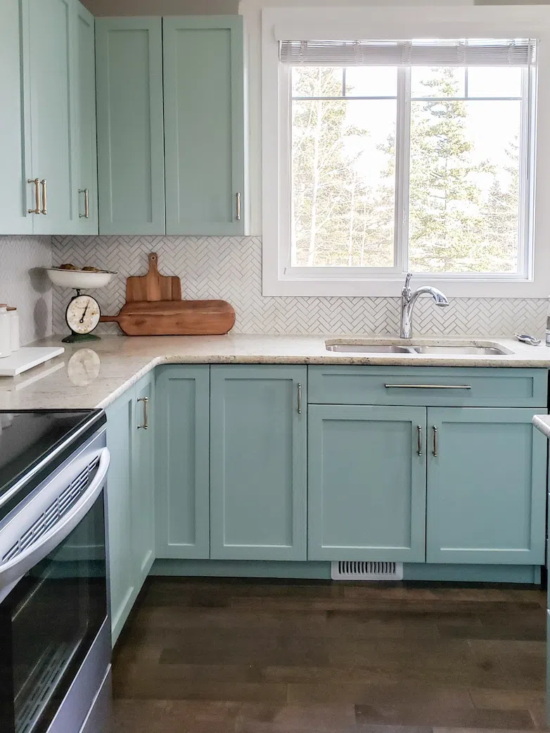 green kitchen cabinet Home With Marieza