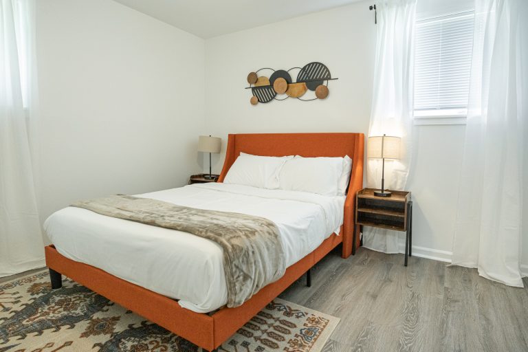 Short term rental bedroom airbnb