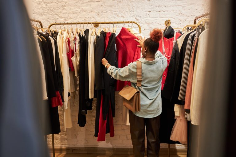 shopping in thrift vintage store