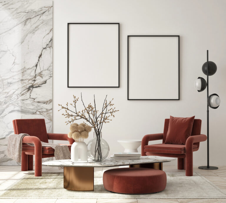 living room with couch chairs table