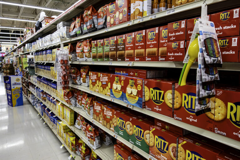 Ritz Crackers on supermarket shelves
