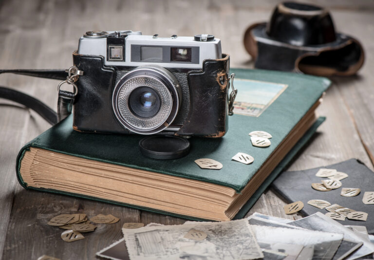 camera on book