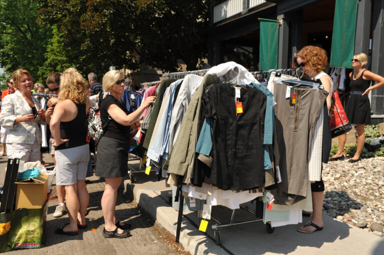 women shopping at garage sale