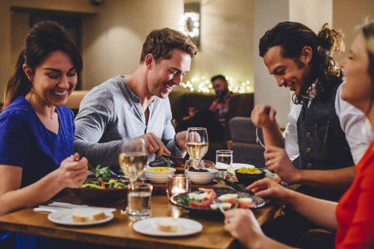 friends at dinner