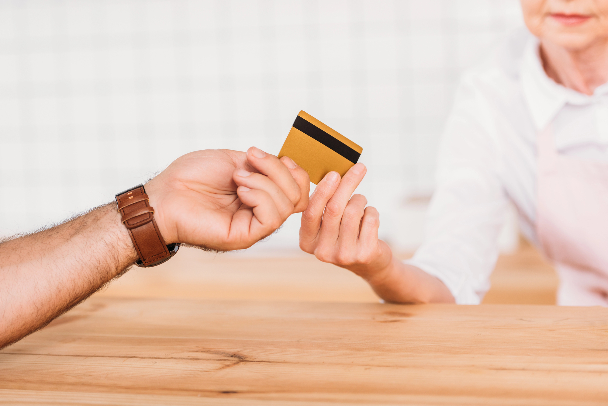 person with credit card