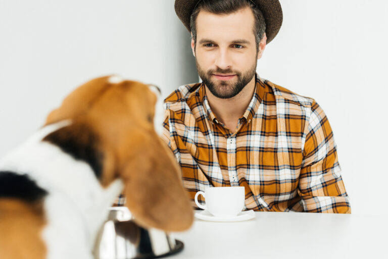 man with dog