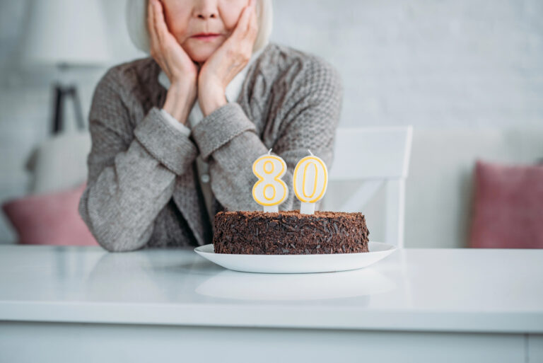old lady celebrating 80th birthday