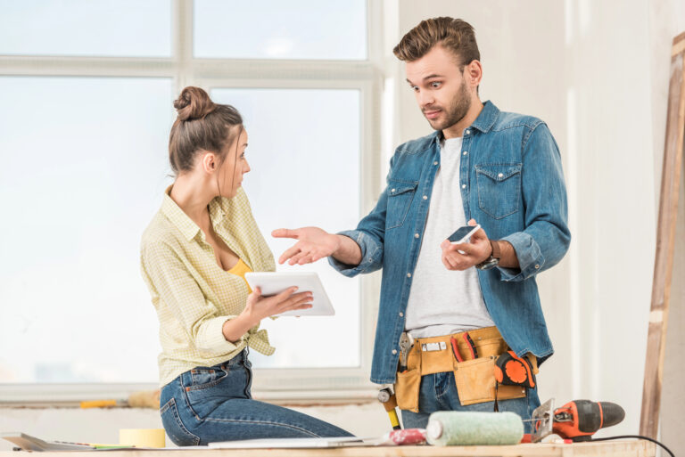man and woman upset