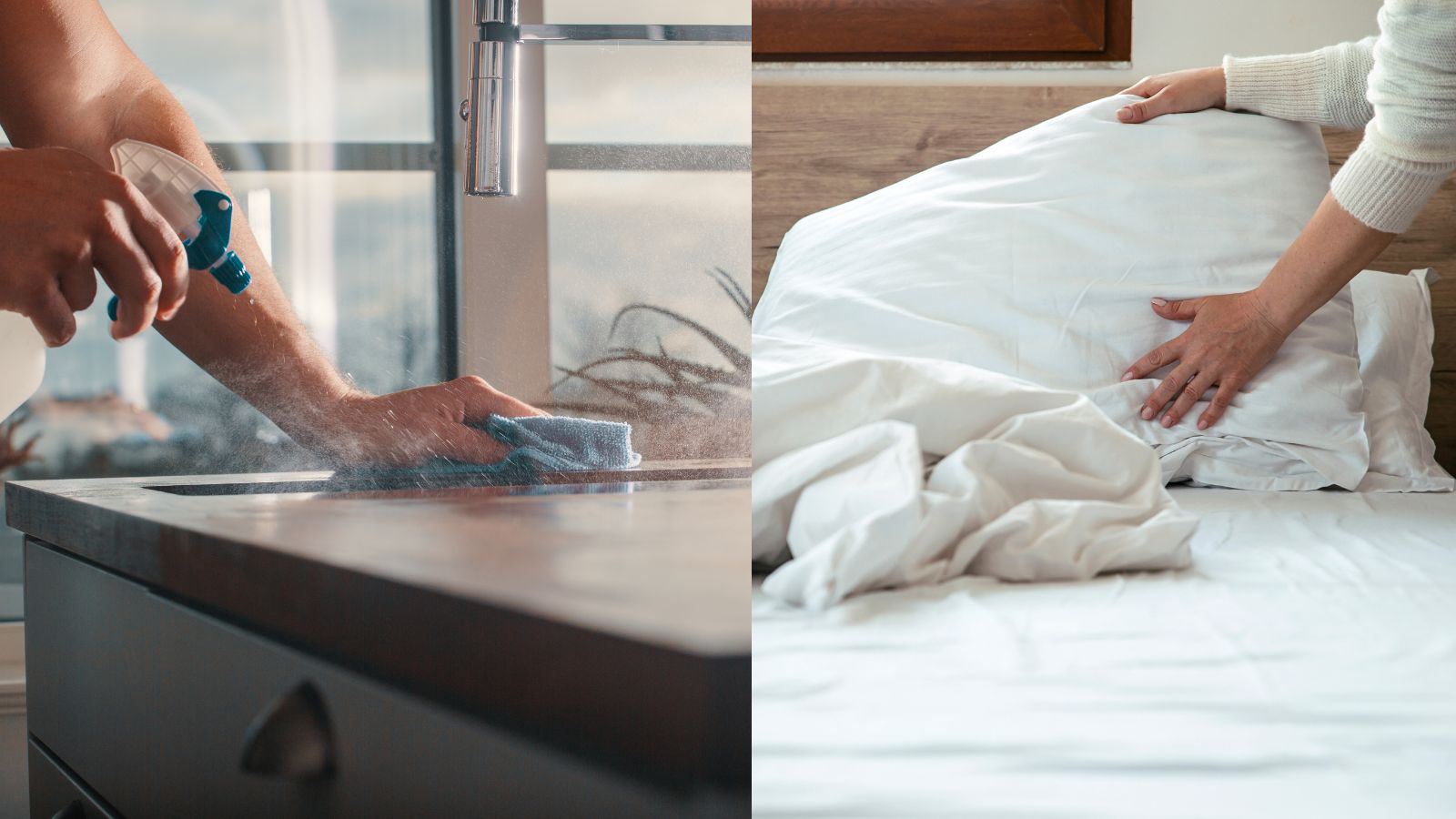 person cleaning