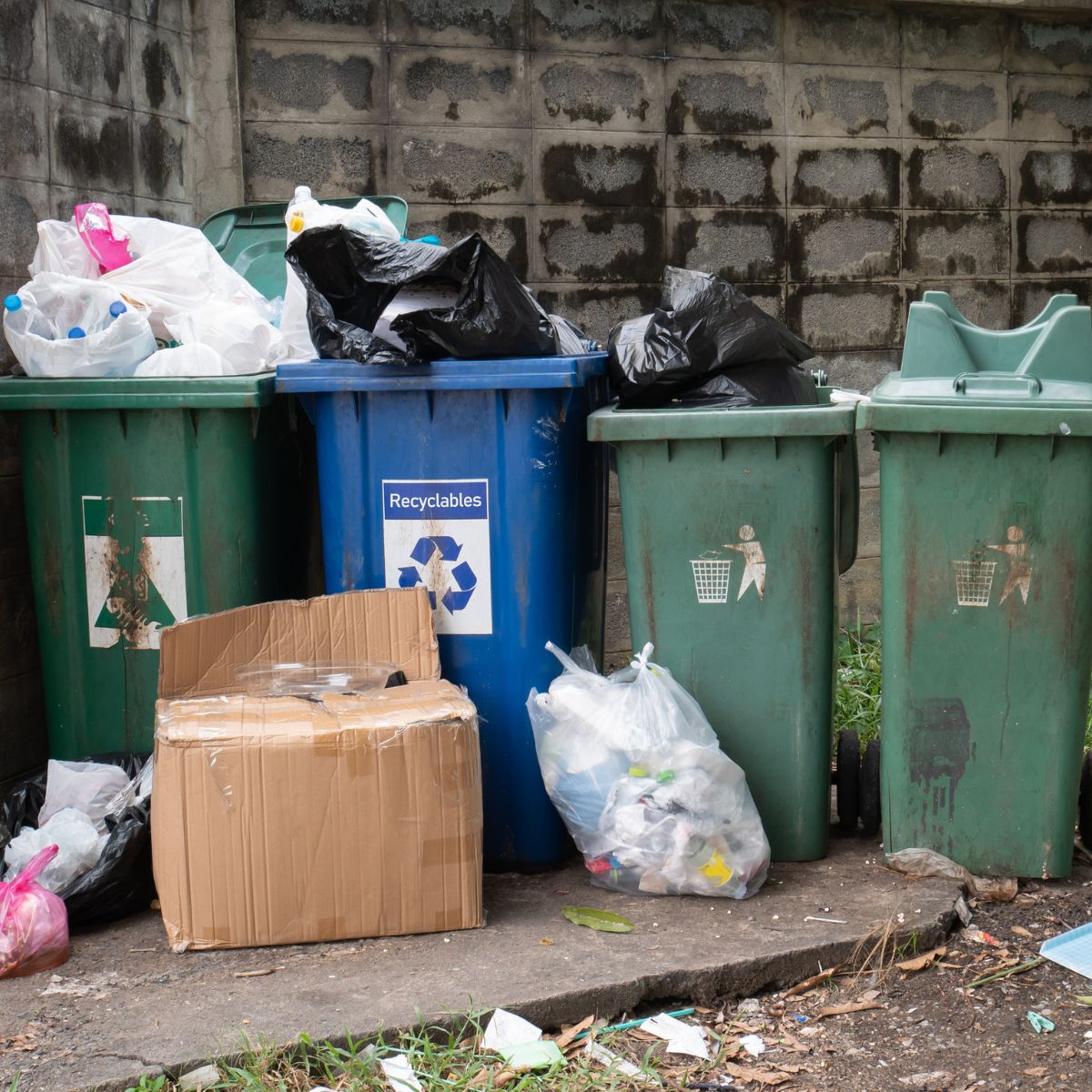 trash cans