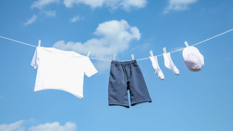 Hanging Laundry on a Clothesline